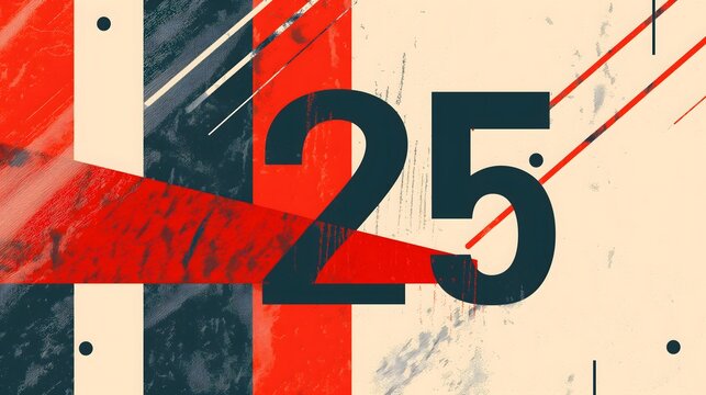 6. A minimalist and sophisticated New Year's poster for 2025, showcasing a simple yet impactful design with a focus on sleek typography and clean lines