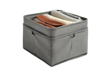 Storage Box with Clothes Isolated on Transparent Background