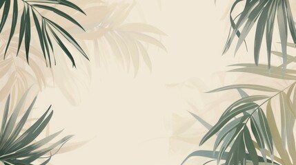 Tropical pattern in neutral colors wallpaper