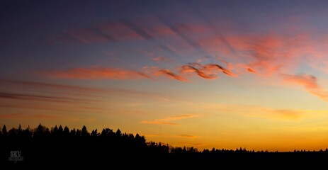 Kelvin Helmholtz (Fluctus cloud) wave clouds during a warm summer evening