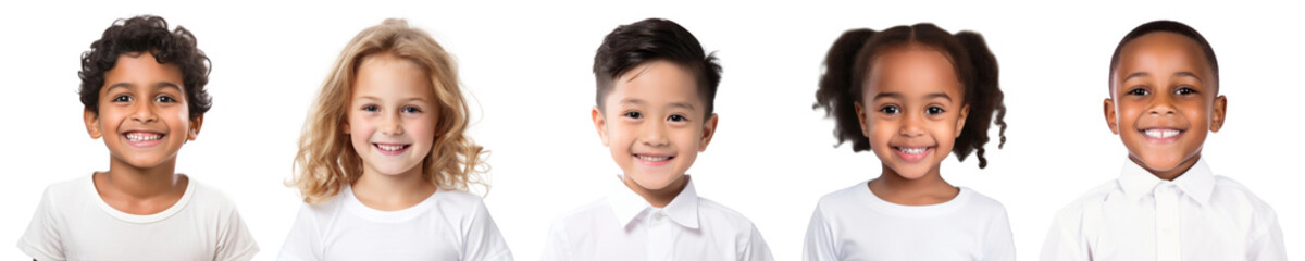 Multiculture kids png cut out element set