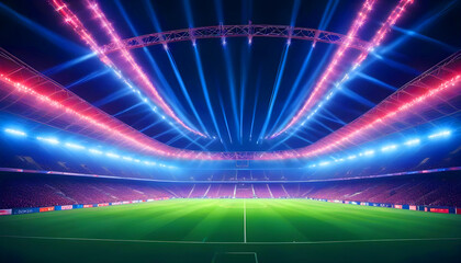 Fototapeta premium Futuristic light stadium championship soccer football background 28