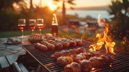 Outdoor barbecue with friends and family.
