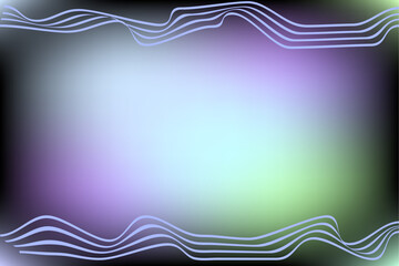 Dark abstract, watercolor background with glowing waves. Modern gradient with smooth wavy lines on watercolor background. Retro fluorescent bright multicolor gradient background. Vector illustration.