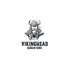 Viking head logo vector illustration