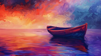 Fototapeta premium A Boat fantasy art style background