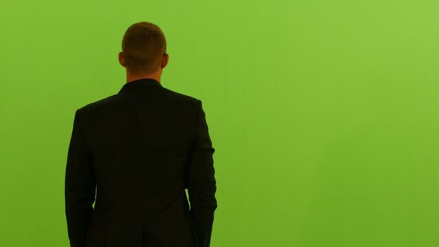 Businessman Isolated on Green Screen Background