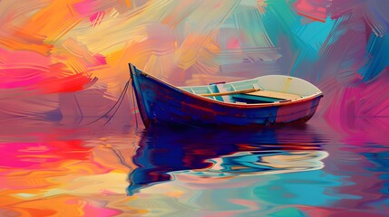 Obraz premium A Boat fantasy art style background