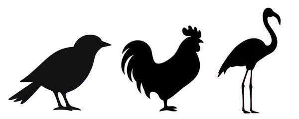 Animal silhouette png element set on transparent background