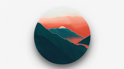 round sticker mockup, transparent background