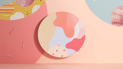 round sticker mockup, transparent background