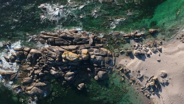 Praia de Lagos a vista de drone en Bueu Pontevedra