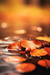 autumn leaves on the ground, generative ai