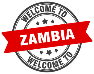 Welcome to Zambia stamp. Zambia round sign