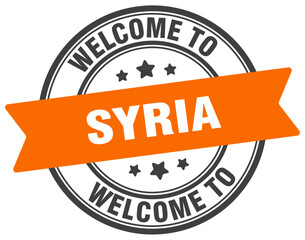 Obraz premium Welcome to Syria stamp. Syria round sign