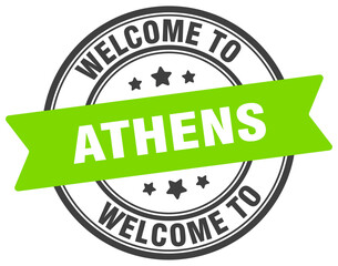 Welcome to Athens stamp. Athens round sign