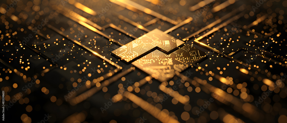 Poster abstract golden background with a blurred and shiny pattern.