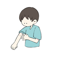 蚊に刺されてかゆい男性