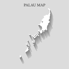 Simple and Minimalist region map of Palau