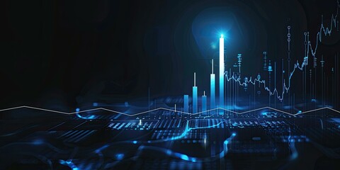 Abstract Blue Financial Data Visualization