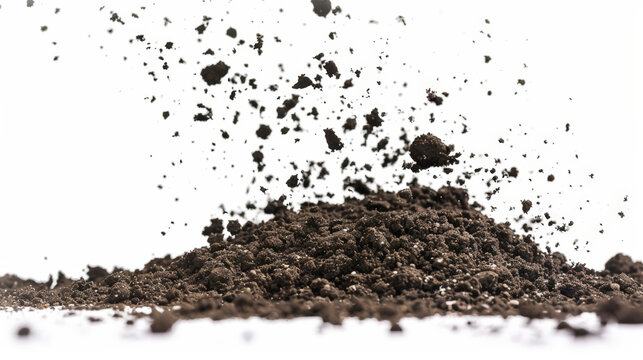 soild dirt pile, isolated on white background