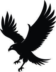 Eagle silhouette, flying bird silhouette