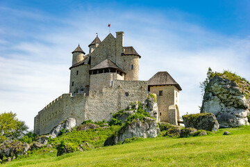 rebuilt old castle in Bobolice