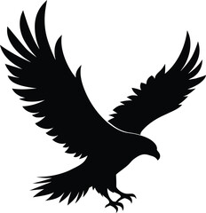 Eagle silhouette, flying bird silhouette