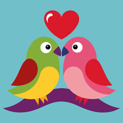 Pajarito's enamored vector illustration 