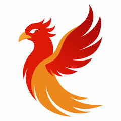 Fototapeta premium Phoenix icon from the side, on a white background