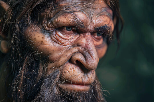Face of Neanderthal man, closest extinct human relative