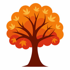 Autumn tree  vector illustration