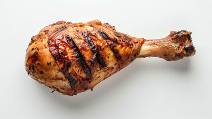 grilled chicken legs on white background