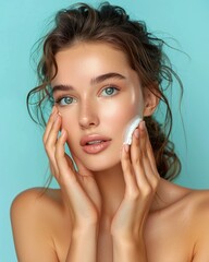 Photo portrait of a woman face with full makeup