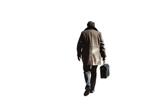 recommend clip art: Mysteries man in trench coat walking away carrying a brief case.