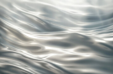 Silver Liquid Waves Background, Smooth and Shiny, Abstract Concept