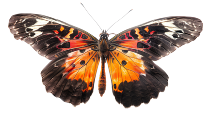 The orange butterfly is a beautiful creature with intricate wings. It is a symbol of hope and transformation. , white isolate background , png file .