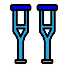 Crutches Vector Filled Icon Design