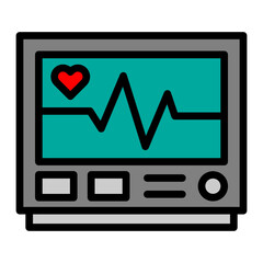 Electrocardiogram Vector Filled Icon Design