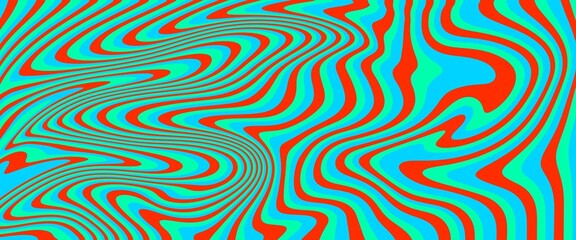 Abstract colorful retro style groovy psychedelic background banner