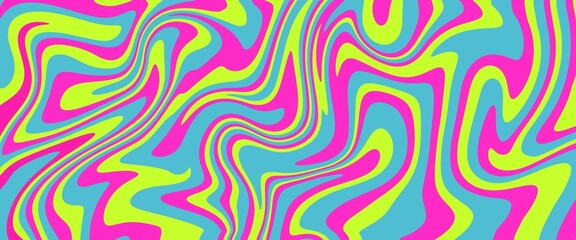 Abstract colorful retro style groovy psychedelic background banner