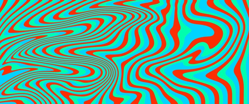 Abstract colorful retro style groovy psychedelic background banner