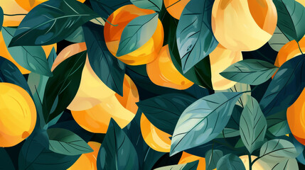 background with lemons and oranges
