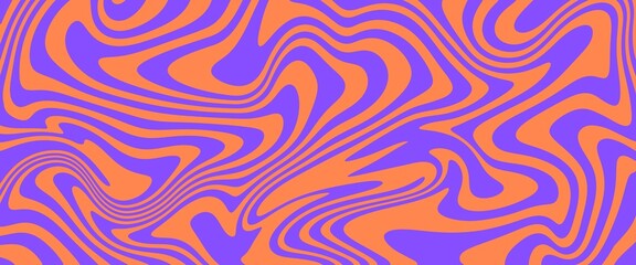 Abstract colorful retro style groovy psychedelic background banner