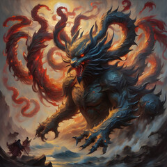 chinese dragon in the night