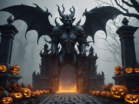 halloween background with castle