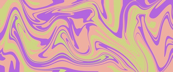 Abstract colorful retro style groovy psychedelic background banner