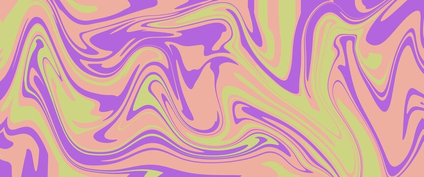 Abstract colorful retro style groovy psychedelic background banner