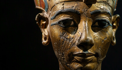 Close up Pharaoh face wallpaper - ai generative