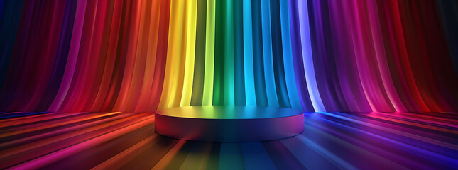 Fototapeta premium Rainbow Curtains Backdrop for Stage